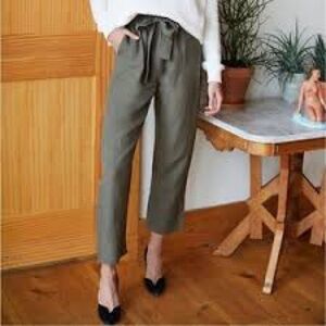 Emerson Fry linen olive tapered trouser XS